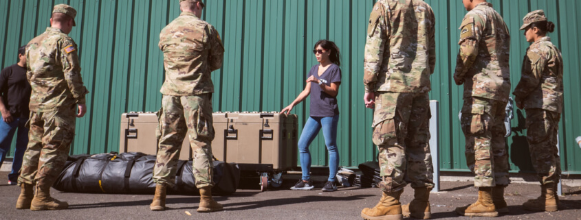Oregon National Guard members given a demonstration of DLX products